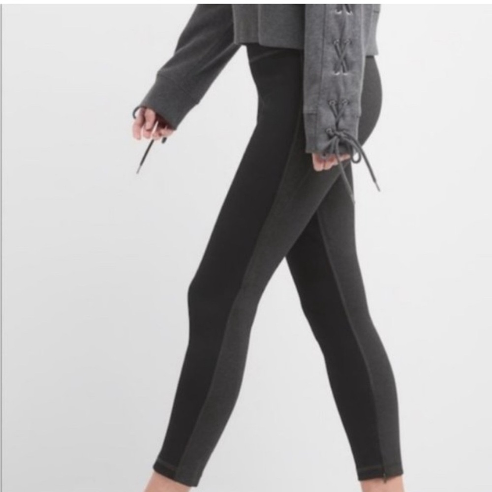 Gap Black Gray Sculpt Ponte High Rise Active Leggings Women’s Size Medium